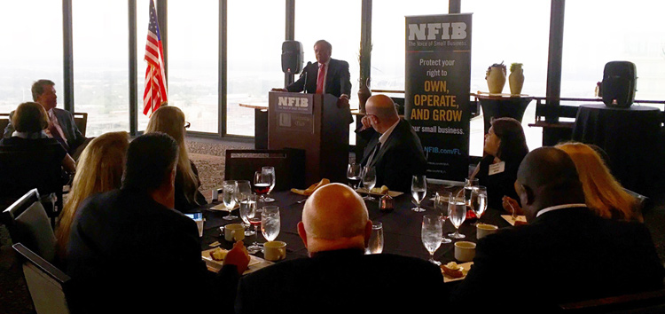 Gunster attorney Ken Bell presenting at the NFIB Florida dinner on June 16, 2016, in Jacksonville.