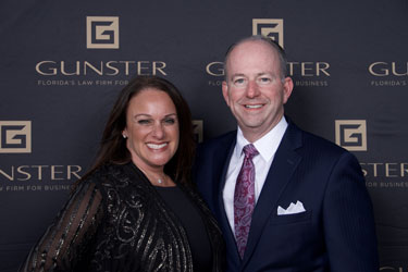 Gunster's Elaine Bucher & George LeMieux at 3/1/16 Boca Raton office opening