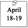 April 18-19, 2016 calendar