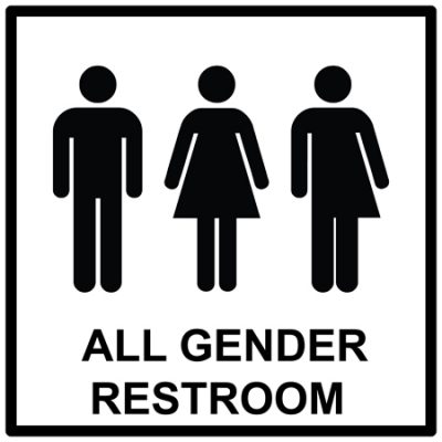 transgender - 'all gender restroom' sign