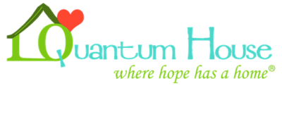 Logo of Quantum House with tagline reading: "Where hope has a home."